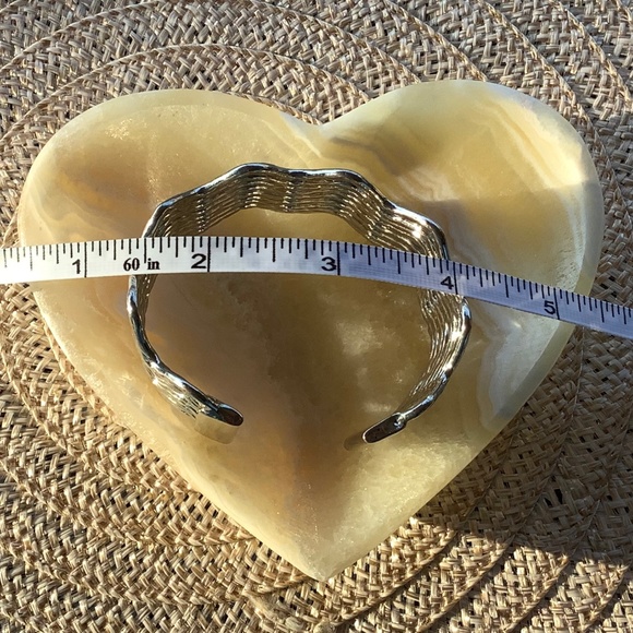 Silver Bangle Cuff Bracelet - Picture 7 of 9